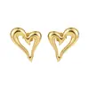 Pendientes de Acero Inoxidable de Moda Europea y Americana de Personalidad de Nicho Cruzados, Tachuelas Asimétricas de Corazón Hueco para Mujer