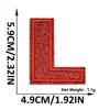Suministro transfronterizo de parches bordados de letras y números en inglés color rojo brillante con adhesivo termofusible para decoración de ropa y sombreros