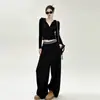 Conjunto Completo de Outono Início Estiloso Street-Style Estilo Coreano Super Bonito 2026 Nova Chegada Conjunto de Duas Peças com Blusa com Capuz e Calça de Cintura Alta