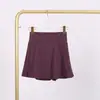 Saia Curta Lulu com Shorts de Yoga Embutidos, Saia de Secagem Rápida para Mulheres, Saia Esportiva de Tênis, Roupa Fitness Anti-Exposição para Mulheres