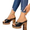 Sandalias de Tacón Alto de Gran Tamaño para Mujer para Comercio Exterior Transfronterizo Verano 2026 Nuevo Estilo Europeo y Americano Sandalias de Tacón Grueso de Moda para Exteriores