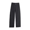 Calça feminina de cor sólida, cintura alta, solta, modeladora, com corte curvo, novo estilo outono 2026, elegante e com bom caimento, calça longa casual versátil, moderna
