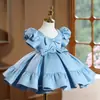 Vestido formal infantil festivo decote V laço de pérola estilo curto foto de aniversário de um ano anfitriã vestido de princesa AliExpress feminino