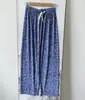 Calça Casual Feminina Versátil de Verão Y Ice Silk Tencel com Pernas Retas Frescas Cintura Alta Calça Wide Leg com Caimento Solto