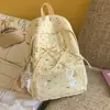 Mochila Transfronteiriça Estilo Japonês Estilo Ins Nova de Alto Valor Estético Doce e Fofa Estampada para Meninas, Bolsa Simples de Ombro Duplo de Grande Capacidade