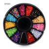 Manicure Transfronteiriça Joias Unhas Fundo Plano Liga Colorida Diamante Formato Especial Strass Branco Ab Joias Roda Giratória de 12 Compartimentos Atacado