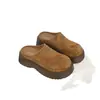 Temporada Primavera y Otoño 2026 Mocasines Casuales de Gamuza y Piel Genuina Estilo Coreano Mulas Perezosas con Suela Gruesa y Aumento de Altura para Uso en Exteriores Zapatos de Plataforma
