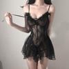 Pijamas Sexys e Interesantes, Malla de Encaje, Uniforme de Coqueteo Descubierto, Camisón Pasional de Criada con Tirantes