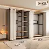 Guarda-roupa aberto com estrutura metálica, armário de armazenamento para quarto, uso doméstico, fácil de montar, adequado para apartamentos de aluguel