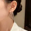 Aretes de Clip Metálicos Europeos y Americanos Transfronterizos de Tres Capas para Oreja, Elegantes de Lujo Ligero con Personalidad, Diseño Único, Venta al por Mayor