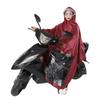 Impermeable poncho para bicicleta eléctrica de fábrica directo para adulto con doble ala y protección facial, impermeable para doble conducción al por mayor