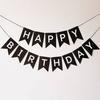 Banderas de cumpleaños al por mayor de fábrica, letras estampadas, banderas de cola de pez, pancartas de feliz cumpleaños, suministros para fiestas de cumpleaños