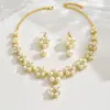 Conjunto Popular Retro de Collares de Perlas Europeos y Americanos, Accesorios para Banquete de Boda de Novia Fiesta, Joyería Elegante para Mujeres