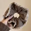 Goma para el pelo de encaje suave estilo francés de doble capa para mujer, Accesorio para el pelo extragrande de alta gama, Goma para el pelo de alta resistencia