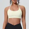 Top de Yoga Novo Estilo com Sensação de Segunda Pele e Alças Finas, Bojos Removíveis, Sutiã Esportivo com Lindo Design nas Costas, Sutiã Fitness Push-Up
