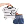 Conjunto de Verano para Niños 2026 Estilo Nuevo para Niños de Moda Bolsillo de Dibujos Animados Manga Corta Bebé Deportivo Conjunto de Dos Piezas Venta al por Mayor