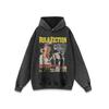 Sudadera con capucha de estilo urbano antiguo europeo y americano para hombre, estilo urbano de alta calidad, de algodón pesado lavado, con cuello redondo y base superior.