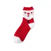 Calcetines de Terciopelo Coral para Mujer Otoño e Invierno Engrosados Estilo Navideño Calcetines Rojos de Media Felpa para Adultos Calcetines de Casa para Piso y Dormir