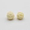 Polvo de Resina Blanco Marfil Cuentas Espaciadoras Flor de Loto Polvo de Concha Tallada Flor de Loto pulsera estilo étnico DIY