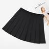 Falda 2025 Nueva Falda Corta de Cintura Alta Talla Grande Falda Línea A Estilo Coreano Botón Yiwu Falda Plisada Negra Mujer Verano