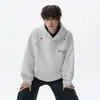 Moletom com Capuz Bordado Estrela Letra Pesado 380g Outono 2026 Unissex Outono Solto Tendência Marca Esporte Hoodie