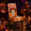 Funda para silla de comedor edición limitada Día de Muertos 2026, nueva funda completa decoración de ambiente de calavera con sombrero mexicano funda de silla a prueba de polvo