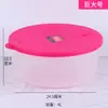 Recipiente Redondo de Plástico Espeso para Almacenamiento, Lonchera, Contenedor para Refrigerador y Congelador, Apto para Microondas