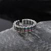 Anel de moda europeu e americano com diamantes completos, temperamento de personalidade europeu e americano, Coringa incrustado com zircônia colorida, anel aberto, fornecimento de comércio exterior