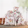 Bolsa de Pano Azul e Flores Estilo Chinês Bolsa de Pano com Flores Pastorais Saco de Tecido Vazio para Amarrar Bolsa para Embalagem de Sementes Bolsa de Pano para Armazenamento de Joias