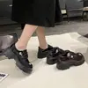 Otoño 2026 Nuevos Mocasines de Cuero Patentado Estilo Británico con Suela Gruesa, Mariposa con Pedrería y Cordones Vintage para Mujer