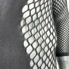 Lencería Sexy Elástica de Una Pieza para Hombre Red de Pesca Gay Manga Larga Mallas de Cadera Cuello en V Ropa Erótica Negra