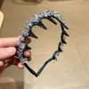 Faixa de Cabeça de Cristal Cinza Claro de Alta Qualidade e Resistente para Mulheres, Pente com Dentes de Luxo Leve, Acessório de Cabeça Preto para Mulheres, Nova Faixa de Cabeça de Alta Pressão Craniana