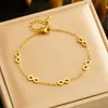 Moda transfronteriza estilo coreano simple cadena de acero inoxidable lisa chapada en oro pulsera de accesorios con forma de 8