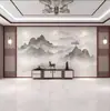 Papel de Parede Decorativo Pintura de Paisagem Chinesa 5D Estéreo Sala de Estar Fundo de TV Tecido Sofá Quarto Mural Sem Costura