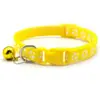 Coleira Estampada de Patinha de Cachorro Colorida de 1cm Coleira de Cachorro com Sino Coleira de Gatinho Suprimentos para Pets Coleira de Cachorro