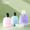 En stock 50ml 80ml plástico 13 hilos botella plana para protector solar, material de empaque cosmético simple de alta gama, botella dispensadora de loción PET