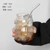 Copo Nuvem de Vidro Borossilicato Alto, Copo Simples de Camada Única Espessado, Copo para Bebidas de Suco, Copo de Vidro Robusto com Aparência Sofisticada