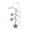 Nuevo llavero de pentagrama con incrustaciones de diamantes, dulce accesorio de estrella para mochila, colgante para bolso, adorno de llavero para coche