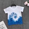 Camiseta de Algodón con Teñido Anudado de Plantas Antiguas Hecho a Mano Característica para Niños y Niñas Verano Media Manga