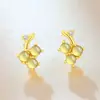 Brincos de Uva em Jade Azul Natural Aier Yuan para Mulheres, Brincos Estilo Coreano Menina Doce, Acessórios de Orelha de Frutas Modernos e Compactos