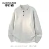 Camiseta de Manga Larga con Bordado Pesado Estilo Americano para Hombre, Sudadera Nueva Otoño 2026, Camisa Polo Juvenil