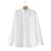 Camisa Branca Simples Solta de Manga Longa com Botão Único Estilo Europeu 2026 Nova Moda Temperamento 2522200