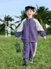 Conjunto Deportivo de Bloques de Color para Niños Estilo Primavera y Otoño Chaqueta y Pantalones 2026 Nuevo Conjunto de Otoño para Niños Conjunto de Dos Piezas