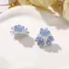 Pendientes de Cristal Perla Flor Cluster Sensibles al Oxígeno Chica Dulce Rejuvenecedores DIY Primavera y Verano Frescos y Energéticos Pendientes de Flores Pequeñas para Mujer