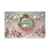 Banner de Renos Navideños Transfronterizos Bandera de Garaje de Papá Noel Tela Colgante para Fotografía Diseño de Fiesta Tela de Fondo Decorativa