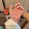 Colar feminino com laço de pérolas artificiais, design de verão de alto padrão, corrente para clavícula com contas de nicho, novos acessórios de colar