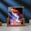 Marco de Fotos de Medalla de Cristal Impreso a Color UV Lámpara de Noche Luminosa Plantilla Adorno de Decoración para el Hogar y el Dormitorio Lámpara Regalo Creativo Premio