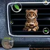 Lindo Clip de Perfume para Ventilación de Coche de Gato Gatito Acrílico Decoración de Coche Accesorio de Interior Adorno de Fragancia
