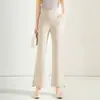 Calça Cropped Flare Casual Simples Slim-Fit 2026 Verão Nova Cintura Alta Irregular Calça Flare de Alfaiataria para Mulheres