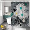 Cortina de ducha de impresión digital de pintura al óleo impermeable y a prueba de moho de cuatro piezas para baño, cortina divisoria para baño, cortina de ducha sin perforaciones